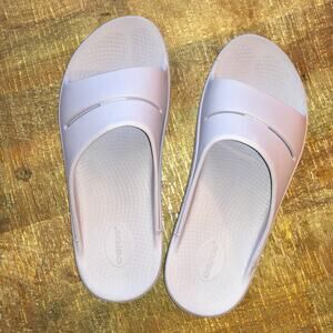 OOFOS Ooahh Slide Sandal Lavender Purple Sport Flex Recovery Mens 13 Comfort